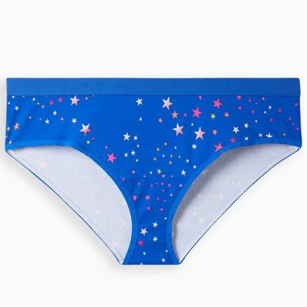 Torrid Star Print Panty Cotton Blend Hipsters Blue - Picture 1 of 3